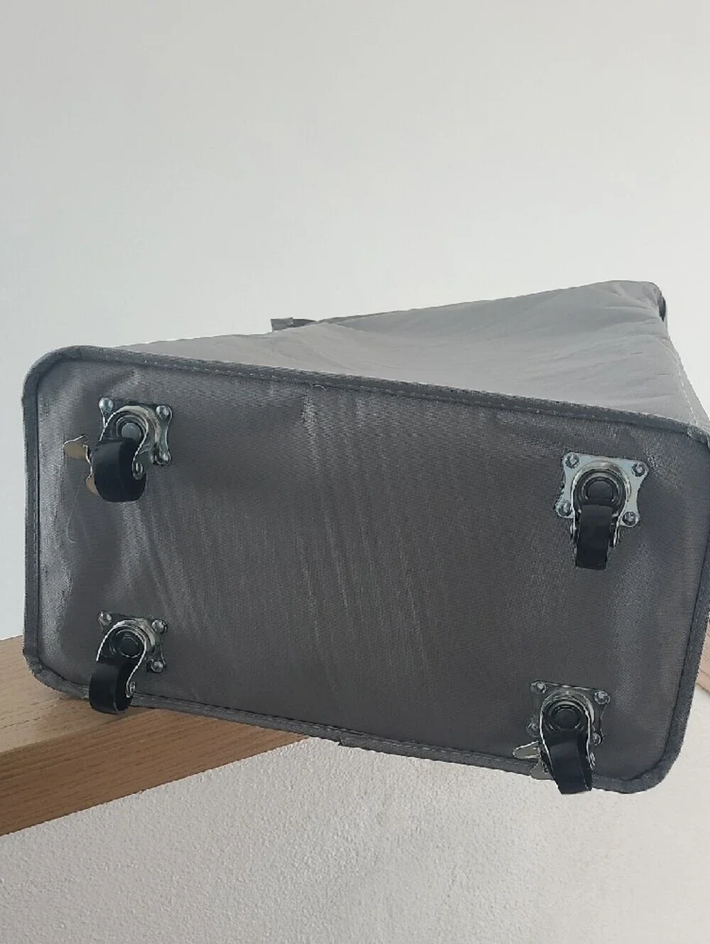 Narrow Gray Fabric Storage Bin - Home Organizer